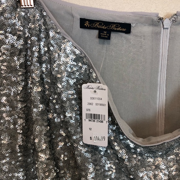 NEW Brooks Brothers Sequin Stretch Pencil Skirt Cocktail Party Size 12 - Picture 6 of 11